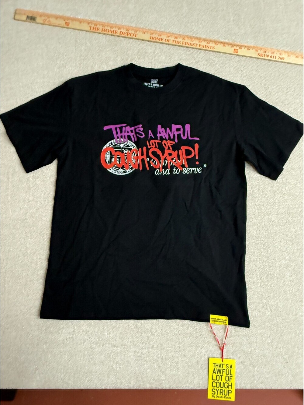 That's An Awful Lot Of Cough Syrup Police Graphic T-Shirt Mens Size L Large Blac